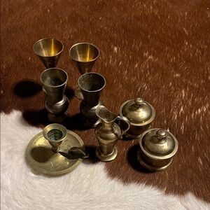 Vintage Brass collection of small items, set of 10